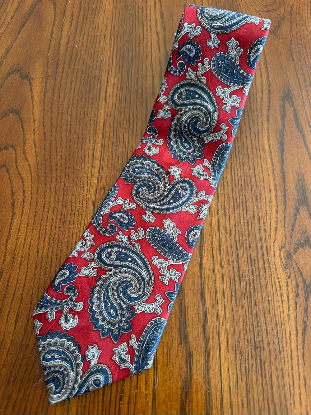Men's Red Paisley Dress Tie - Classic Elegant Style